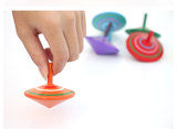 木制彩色旋转陀螺 传统儿童亲子玩具 多款颜色随机发 经典小玩具