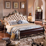 欧式床双人床主卧现代简约床欧式大床深色奢华卧室欧式风格床婚床
