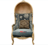 美式乡村太空椅休闲法式形象单人沙发椅蛋壳椅布艺会所家具