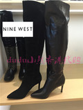 香港正品代购NINE WEST玖熙秋冬新款后拉链尖头高跟过膝长靴女靴
