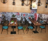 欧式西餐厅咖啡厅汉堡店甜品店奶茶店快餐厅主题餐厅复古铁艺餐桌