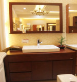 中式浴室柜台上单盆橡木实木柜卫生间洗脸盆洗漱池组合柜厂家直销