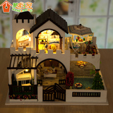 那家diy小屋梦幻城堡手工制作拼装房子模型别墅创意生日礼物女生
