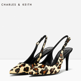 CHARLES&KEITH[新品]高跟鞋CK1-60360910牛毛皮性感豹纹女式单鞋