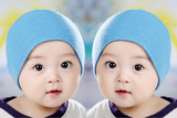 可爱双胞胎宝宝墙画、婴幼儿画、漂亮宝贝海报、高清宝宝画 D42