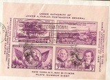 美国 - #778：1936，纽约国际邮展，外国邮票无齿小型张1全信销