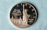 美国1986年自由女神纪念1元26.73克900银镜面精制币tb1052
