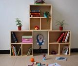儿童实木书柜玩具柜收纳柜置物柜矮柜自由组合小柜子两层柜单个柜