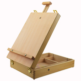 施露丹带画架工具箱 木制手提油画箱 画架画箱  便携桌面工具箱