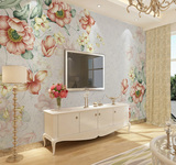 欧式复古典雅大型手绘花卉 3d无缝壁画客厅卧室电视背景墙纸壁纸