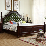 美式乡村床双人床全实木欧式床 卧室家具套装组合六件套 高箱高档
