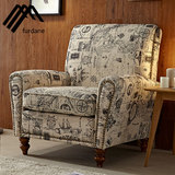 法黛妮美式单人休闲沙发椅子创意懒人沙发椅简约现代布艺小沙发