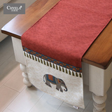采绎来新中式民族风桌旗现代大象桌布茶几布桌床旗床尾巾可定制