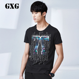 GXG男装[特惠]夏季新品上衣潮 男士修身圆领纯棉短袖T恤#52244160