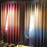 现代简约打孔窗帘全遮光加厚成品布欧式客厅双面纯色定制卧室梦幻