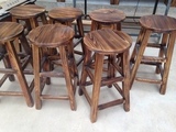 全实木凳子木头高凳子椅子特价田园碳化防腐木质小圆凳高脚吧台凳
