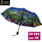 TTK双层自动伞动漫创意龙猫防晒遮阳晴雨伞折叠防紫外线太阳伞女