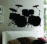 T712架子鼓墙贴乐器贴纸 音乐 教室卧室客厅沙发背景时尚装饰墙纸