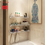 五润 304不锈钢浴室置物架壁挂2层3层卫生间五金挂件毛巾架可定制