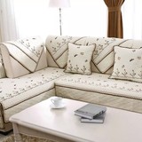外贸出口欧式全棉绗缝布艺组合沙发垫防滑皮沙发垫坐垫飘窗垫白色