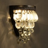 现代简约创意卧室壁灯水晶客厅灯具时尚温馨美式铁艺个性床头灯