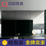 上海大厂直供定制简约时尚玉砂黑色钢化玻璃衣柜推拉移门衣橱家具