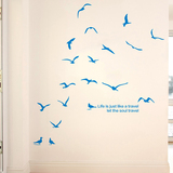 客厅玄关走廊书房个性创意墙贴纸装饰贴画欧式地中海风格蓝色海鸥