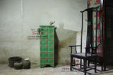新中式仿古做旧柜彩漆彩绘复古家具中国风出口CD柜储物柜玄关柜