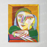毕加索《窗边的女人》竖款抽象人物画简约客装饰画挂画画芯无框画