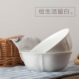 景德镇骨瓷纯白创意家用无铅大号面碗粥汤碗陶瓷器餐具碗具米饭碗