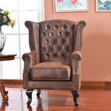 新品复古沙发休闲椅欧式老虎凳网咖沙发美式法式乡村单人沙发椅