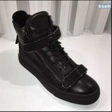 香港代购2016新款GZ高帮鞋GZ男鞋女鞋 镜面银双钻扣 高邦运动鞋