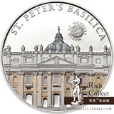 现货 帕劳2013年世界奇观彩印精制银币(41)梵蒂冈圣彼得大教堂