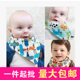 韩版儿童纯棉三角巾双层可调节 双面三角巾 婴儿口水巾批发