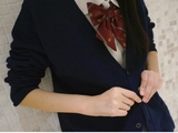 日系长袖外套JK制服毛衣针织开衫校园班服学生 男 女 cosplay