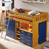 多功能喜梦宝木儿童组合床带储物衣柜书桌半高床 实家具儿童床其