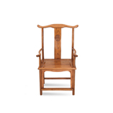 官帽椅中式全实木 办公电脑椅带扶手靠背沙发椅明清仿古榆木餐椅