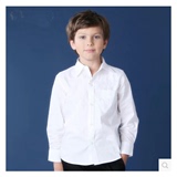 童装儿童白衬衫男童长袖纯棉演出服装男女学生运动会青少年白衬衣
