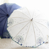小清新日本创意超大长柄自动晴雨伞户外太阳伞女防晒防紫外遮阳伞