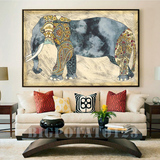 无缝墙布壁画沙发客厅电视背景墙纸 复古怀旧大象东南亚风格壁纸