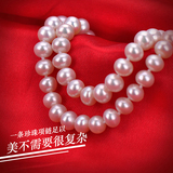 香港Lilado 7-8mm近正圆强光天然珍珠项链女锁骨首饰品礼物送妈妈