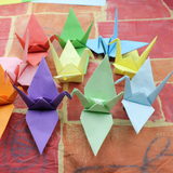 5.3厘米纸张折叠千纸鹤成品 纯色彩色千纸鹤 纯手工制作 生日礼物
