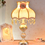 欧式台灯卧室床头 创意 可爱公主田园温馨婚庆暖光调光装饰小台灯