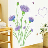 客厅卧室玄关背景贴画墙面装饰防水贴纸墙壁贴花紫色浪漫康乃馨