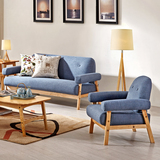 日式单人双人三人简约布艺沙发 北欧宜家小户型公寓现代布沙发椅