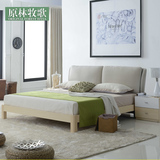 现代简约板式床双人床可拆洗布艺软包软靠气动高箱储物1.5米1.8米