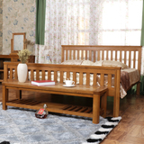 海木源林美式乡村复古色白橡木双人床简约纯实木床单人床大床特价