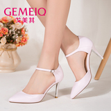 GEMEIQ/戈美其2016春季新款单鞋高跟一字扣带女鞋子优雅气质女单