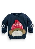 【现货】NEXT官网正品代购，冬男童圣诞蓝色猴子毛衣 现货包邮