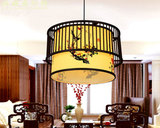 现代中式鸟笼灯吊灯卧室书房客厅酒店茶楼圆形羊皮灯具古典铁艺灯